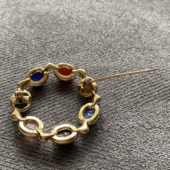 Scarab Brooch Pin Multicolor Gold Tone - Picture 8 of 15